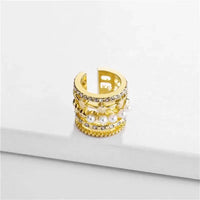 CZ Zircon Pearl Ear Cuff Cartilage Earring for Women Ear Clips Earring 💎