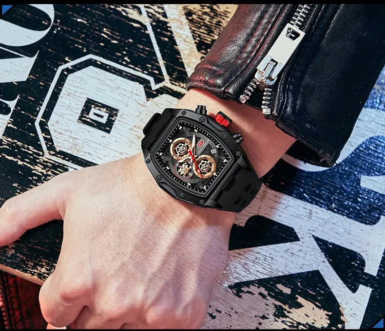 Luxury Rm Style Chronograph Mens Watch With Curved Glass And Openwork Design✨