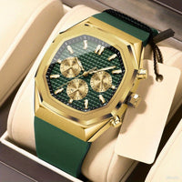 Golden Brand Luxury Calendar Men's Watch Large Dial ⌚️