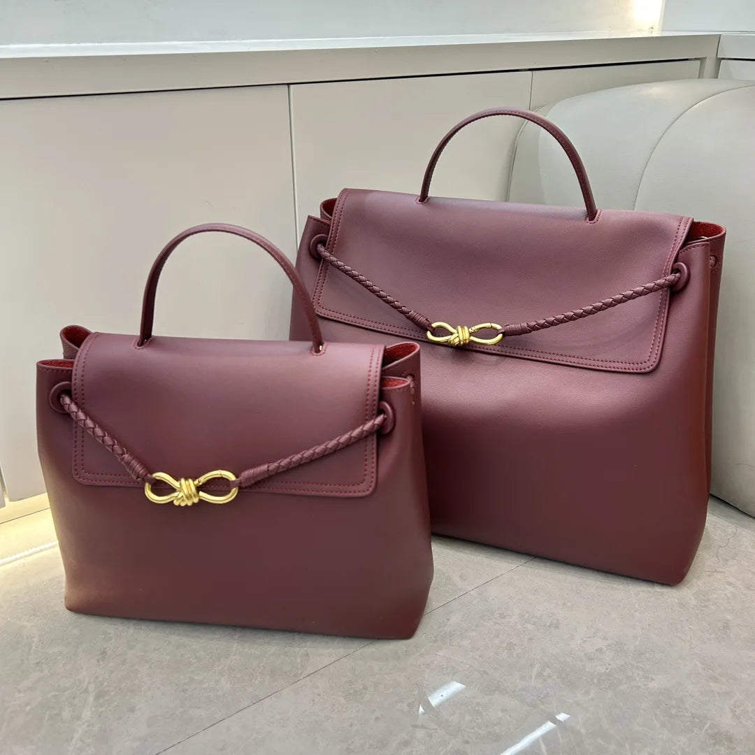 2025 New Handwoven Genuine Leather Flat Weave Handbag Large Capaci Single Oulder Slant Cross Tote Bag for Women