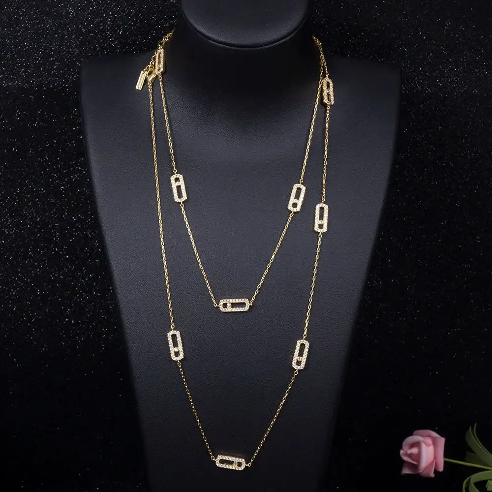 Dainty Choker Earring Ring Sets Stackable Long Necklace jewelry 💎