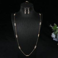 Dainty Choker Earring Ring Sets Stackable Long Necklace jewelry 💎