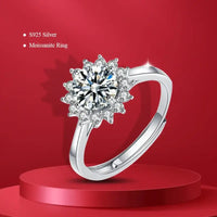 Dainty Sun Flower Moissanite Ring For Women Popular S925 Sterling Silver 💍