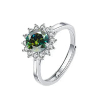 Dainty Sun Flower Moissanite Ring For Women Popular S925 Sterling Silver 💍