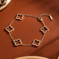 Luxurious Hollow Four Leaf Flower Bracelet with Two Colors ✨