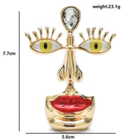 Designer Big Face Brooches For Women Beautiful Enamel Lady Face Figure ✨