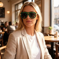 Designer Double Beam Pilot Sunglasses Luxury Brand Women's 🕶️