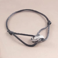 Diamond Adjustable Rope Bracelet Two Rings Interlock Stars ✨