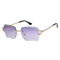 Diamond Cut Lens Shades Eyewear Men Retro Frameless  👓