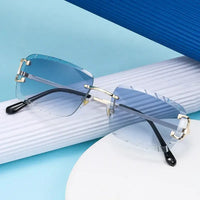 Diamond Cut Rimless Metal Men's And Women's Sunglasses 🕶️