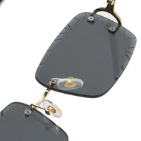 Diamond Cut Rimless Metal Men's And Women's Sunglasses 🕶️