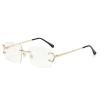 Diamond Cut Rimless Metal Men's And Women's Sunglasses 🕶️