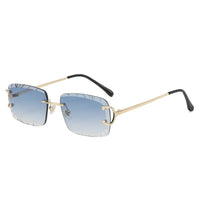 Diamond Cut Rimless Metal Men's And Women's Sunglasses 🕶️