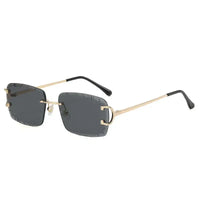 Diamond Cut Rimless Metal Men's And Women's Sunglasses 🕶️
