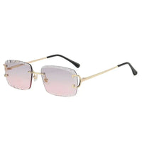 Diamond Cut Rimless Metal Men's And Women's Sunglasses 🕶️