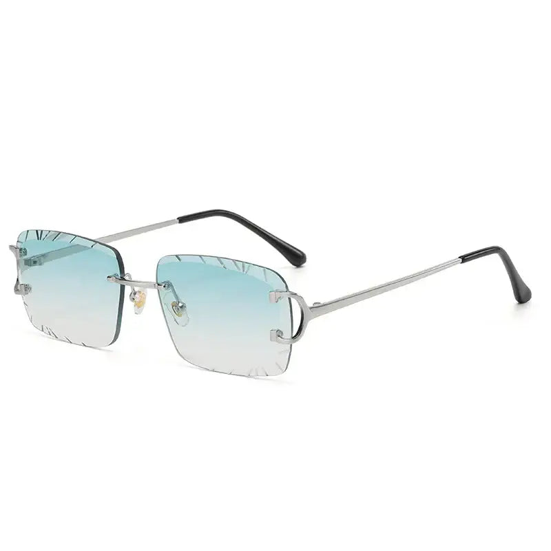 Diamond Cut Rimless Metal Men's And Women's Sunglasses 🕶️