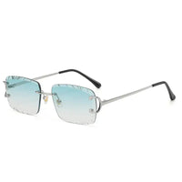 Diamond Cut Rimless Metal Men's And Women's Sunglasses 🕶️