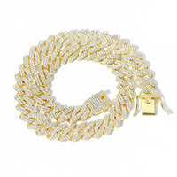 Diamond  Iced Out Tennis Chain Rhinestone Paved Miami Cuban Necklace Jewelry 💎
