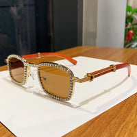 Diamond Vintage Personalized Sunglasses Wood Grain Sunglasses 🕶️
