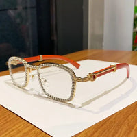 Diamond Vintage Personalized Sunglasses Wood Grain Sunglasses 🕶️
