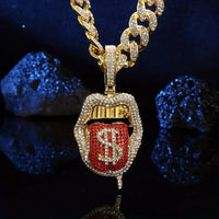 Dollar Pendant Chain 18inch 45CM Plate Cuban Punk Jewelry 💎