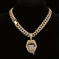 Dollar Pendant Chain 18inch 45CM Plate Cuban Punk Jewelry 💎