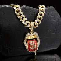 Dollar Pendant Chain 18inch 45CM Plate Cuban Punk Jewelry 💎
