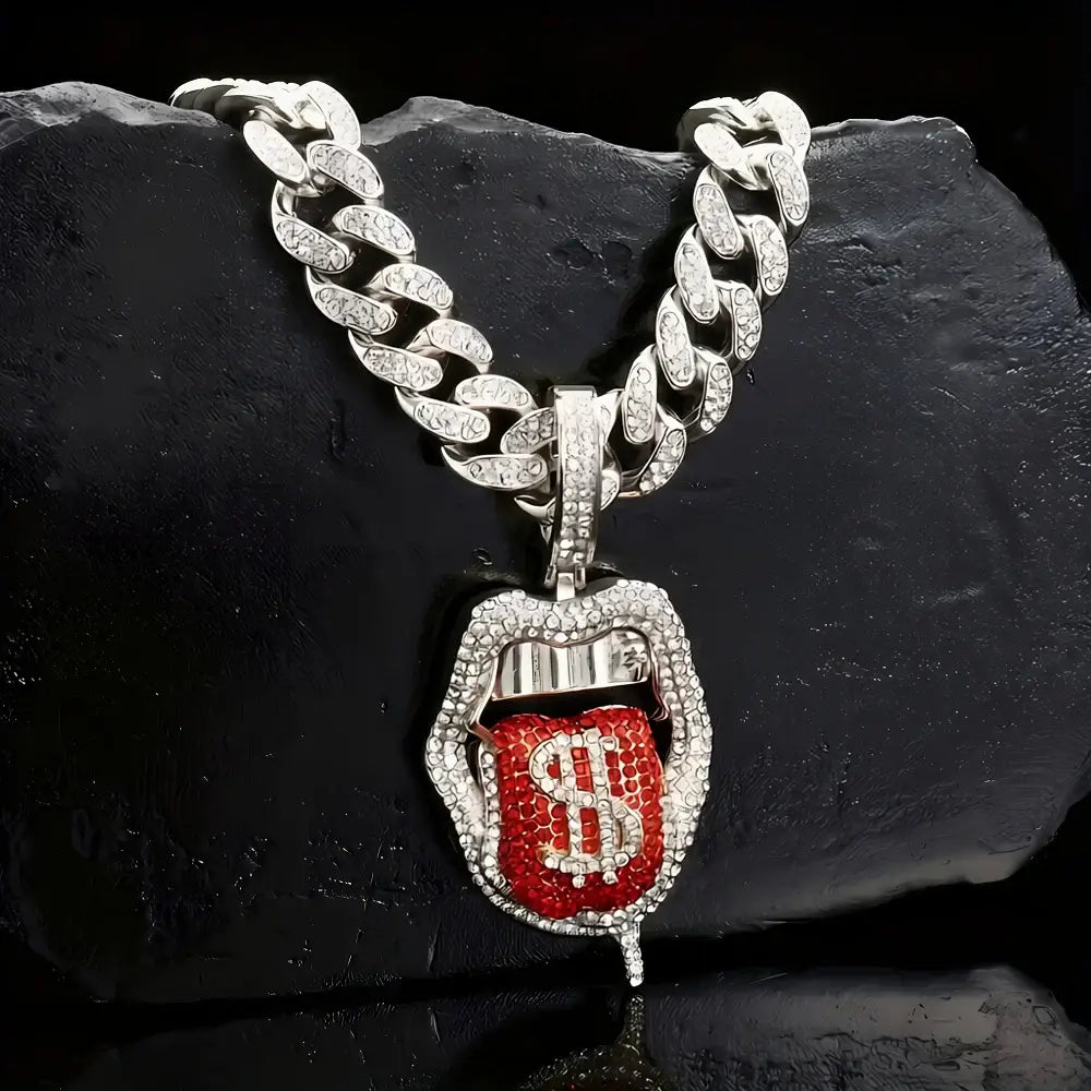Dollar Pendant Chain 18inch 45CM Plate Cuban Punk Jewelry 💎