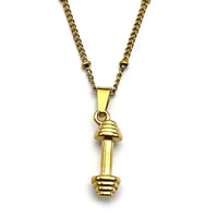 Dumbbell Fitness Body Pendant Necklaces for Women Men Stainless Steel  ✨