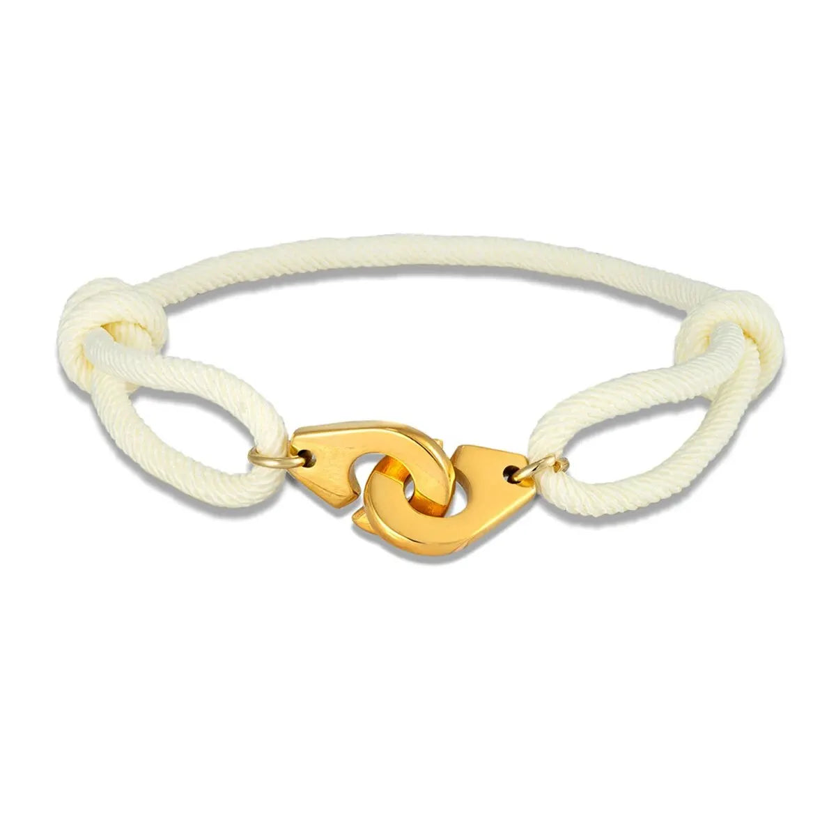 DV Gold Handcuff Milanese Cord Adjustable Bracelet, Unisex Couple Bracelet ⛓️‍💥