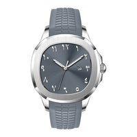 Classic Silicone Strap Square Business Men'S Watch Stainless Steel Case ⏱️