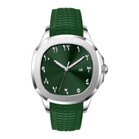 Classic Silicone Strap Square Business Men'S Watch Stainless Steel Case ⏱️