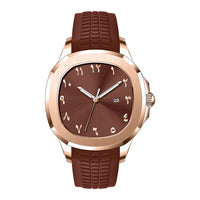Classic Silicone Strap Square Business Men'S Watch Stainless Steel Case ⏱️