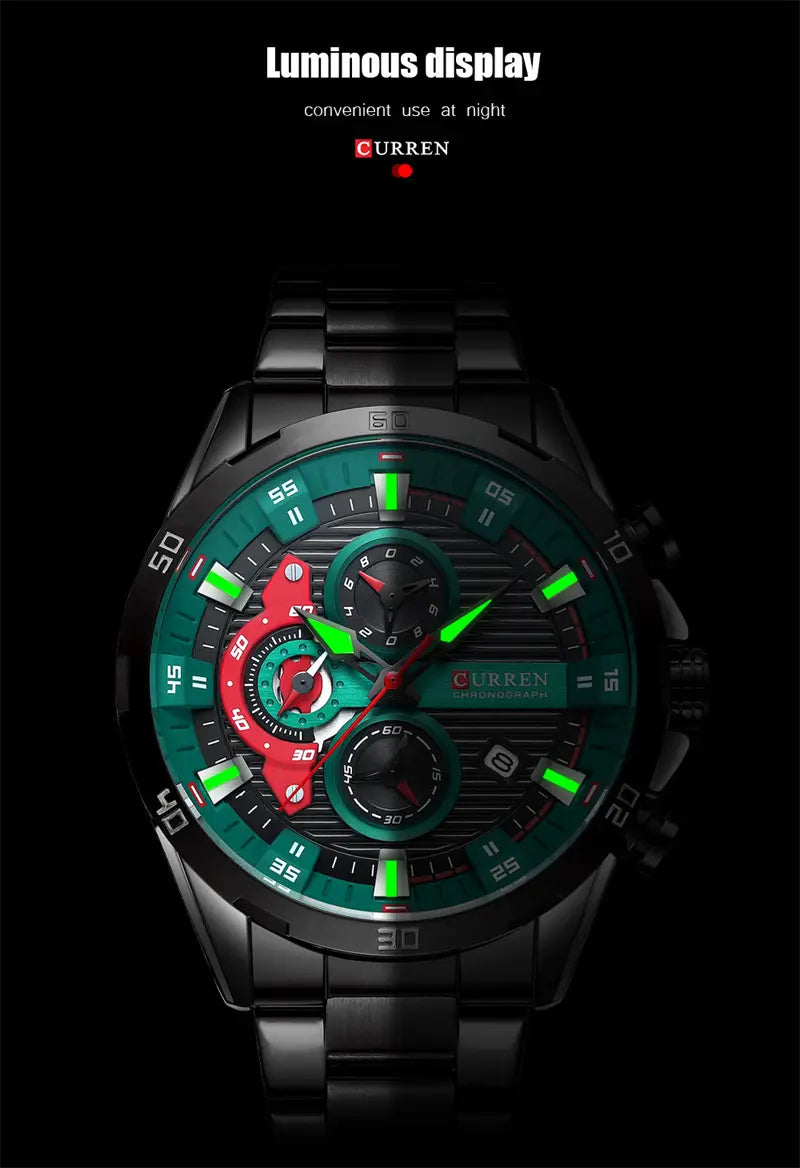 Mens Six-Hand Steel-Strap Motorcycle Watch ✨