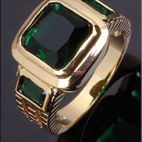 Mens Gold-Plated Micro-Pave Zircon Ring 💍