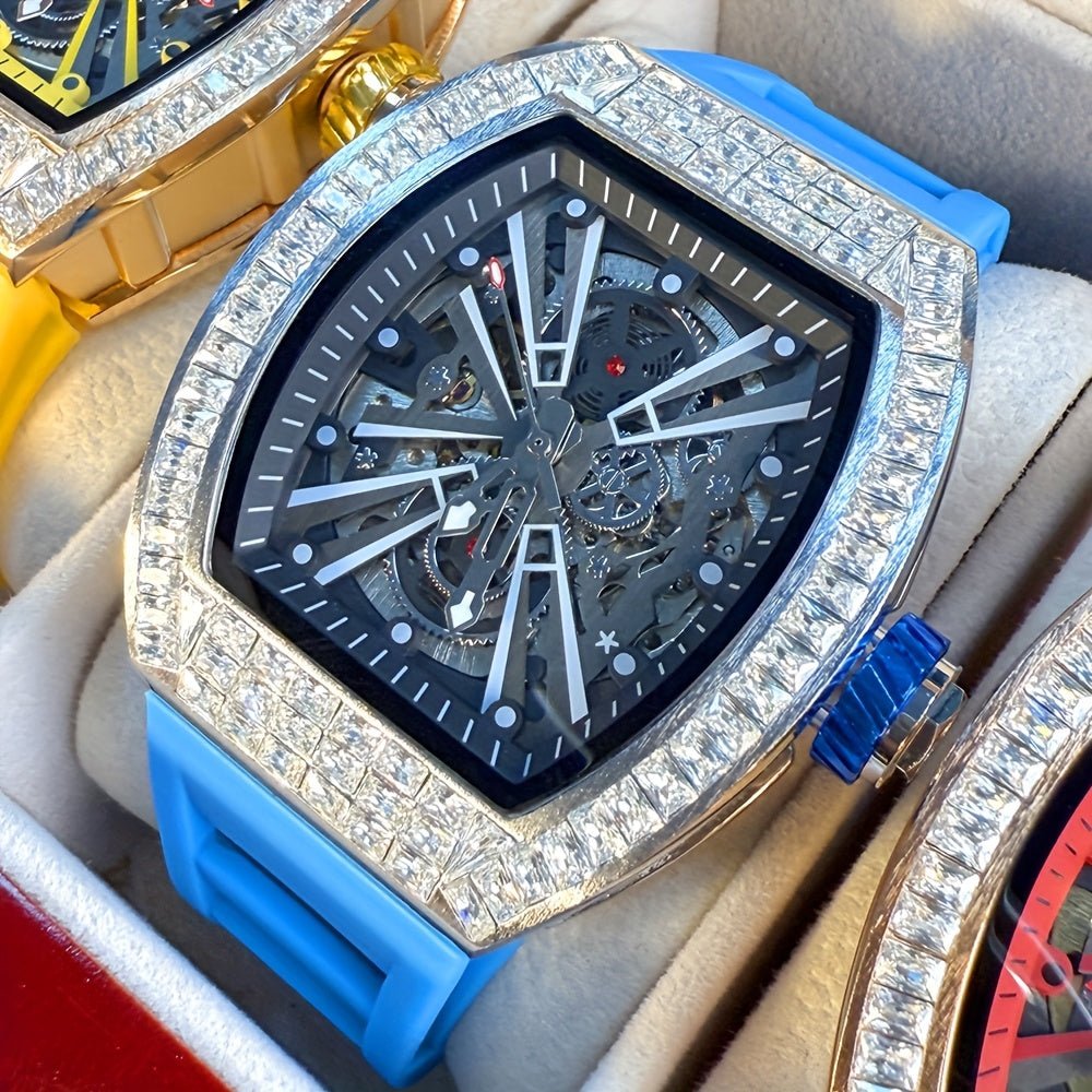 Luxury Men's  Automatic Mechanical Skeleton Diamond watch  ⏱️