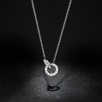 Elegant Stainless Steel Interlocking Circles Infinity Style Roman Numbers Necklace ✨