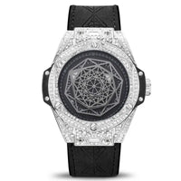 Embedded Diamonds Waterproof Silicone Strap Night Light Sport Watch ⌚️
