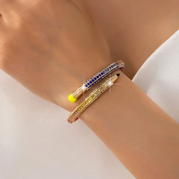 Elegant Colorful Zircon Pencil Cuff Bracelet – Unique Women's Jewelry