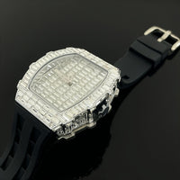 Luxury Ice Watch - Large Square Stainless Steel Case with Sparkling Rhinestone ⌚️