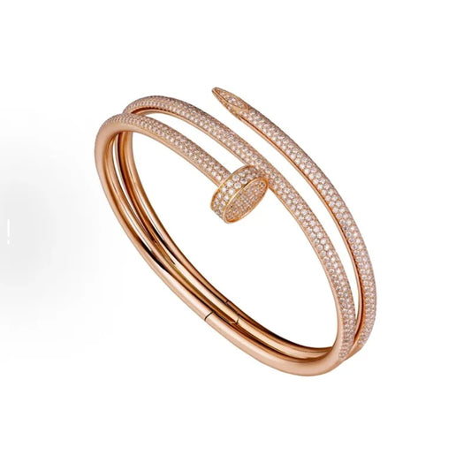 2025 Ka Ka High Version of the New Three-Circle Full Diamond Nail Bracelet Female High Fashion Everything with Light Luxury Brac