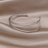 Fashion jewelry two-color plated zircon letter X opening bracelet 💎