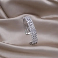 Fashion jewelry two-color plated zircon letter X opening bracelet 💎