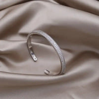 Fashion jewelry two-color plated zircon letter X opening bracelet 💎