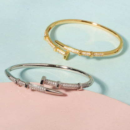 Zirconia Nail Bracelet Everyday Jewelry Classic Woman's Bangles ✨