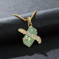 Flying Money Necklace Wings Cash Pendant Men's Jewelry💸