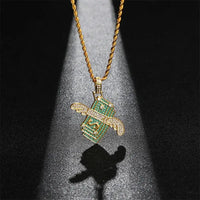 Flying Money Necklace Wings Cash Pendant Men's Jewelry💸