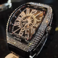 FM style Luxury Diamond Watch Digital Diamond Inlay Black Watch ⌚️
