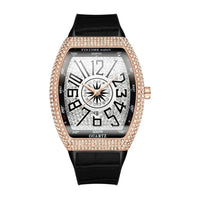 FM style Luxury Diamond Watch Digital Diamond Inlay Black Watch ⌚️