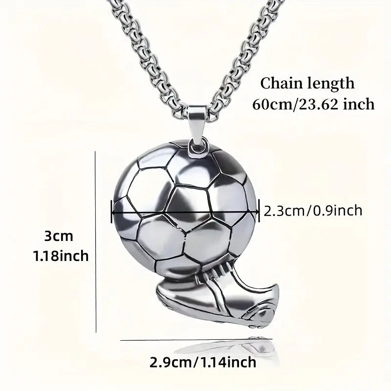 Football-Themed Alloy Pendant Necklace ⚽️ - accessories